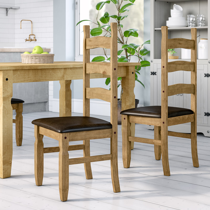 Union Rustic Dodge Solid Pine Upholstered Dining Chair & Reviews